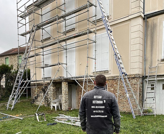 échafaudage pour réfection de toiture